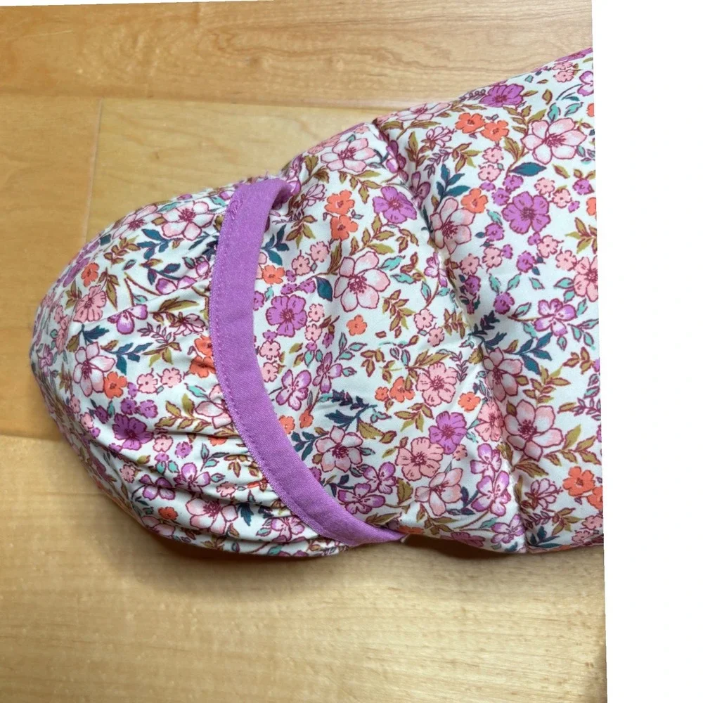 Amazon Essentials Snowsuit Girls 18M Pink Floral Quilted Fleece Lined Bunting